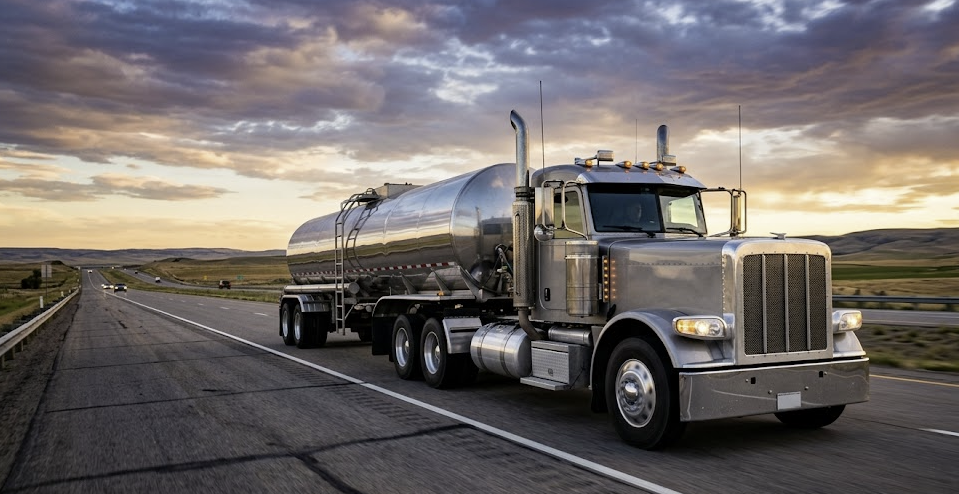 Monster Logistics tanker truck on highway